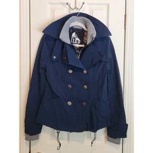 G.E.T. General Equipment Technique SMALL Navy Drawstring Zip Rain Jacket